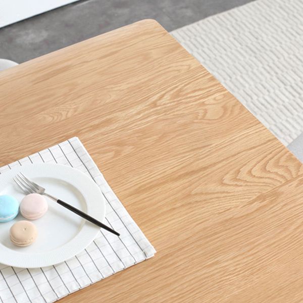 Natural Modern Rectangular Oak Tabletop Dining Table with 4 Legs