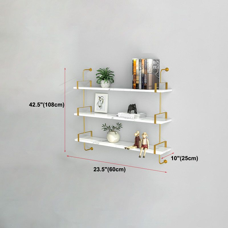 9.84"W Bookshelf Glam Style Wall Mounted Bookcase for Home Office Study Room