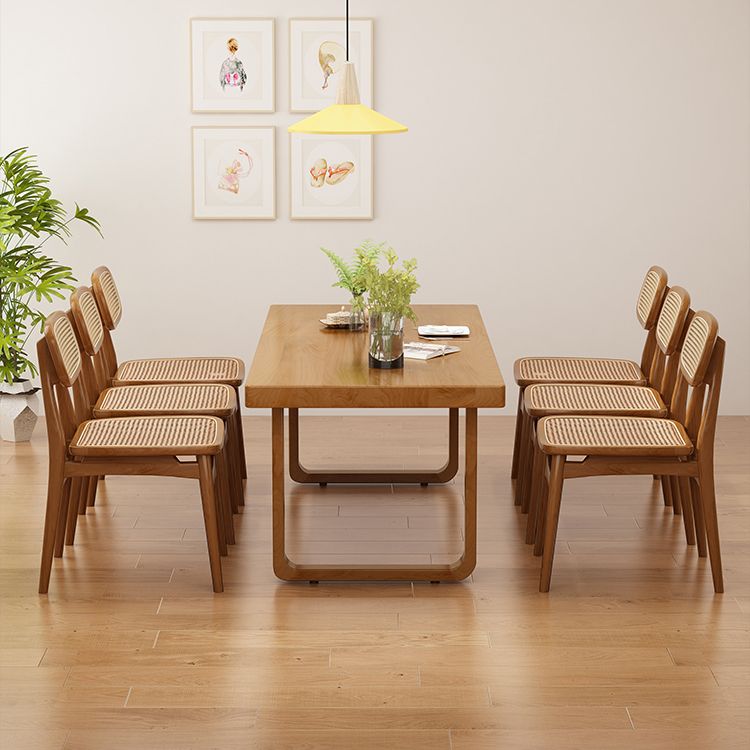Modern 1/4/5/7 Pieces Dining Set Rectangle Pine Wood Dining Table for Kitchen