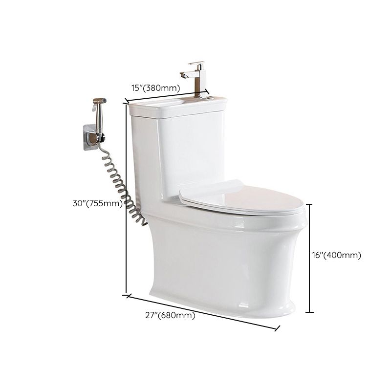Modern Ceramic Flush Toilet Floor Mount Urine Toilet with Wash Basin for Washroom