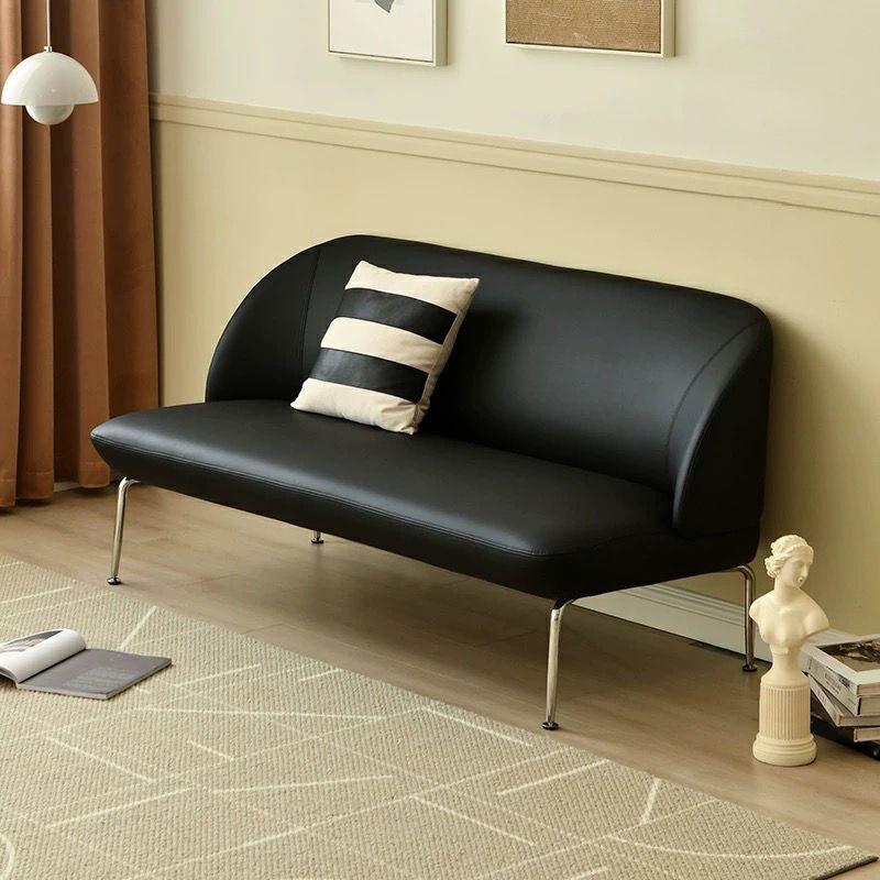 30.3" H Contemporary 2-seater Leather Armless Loveseat for Living Room