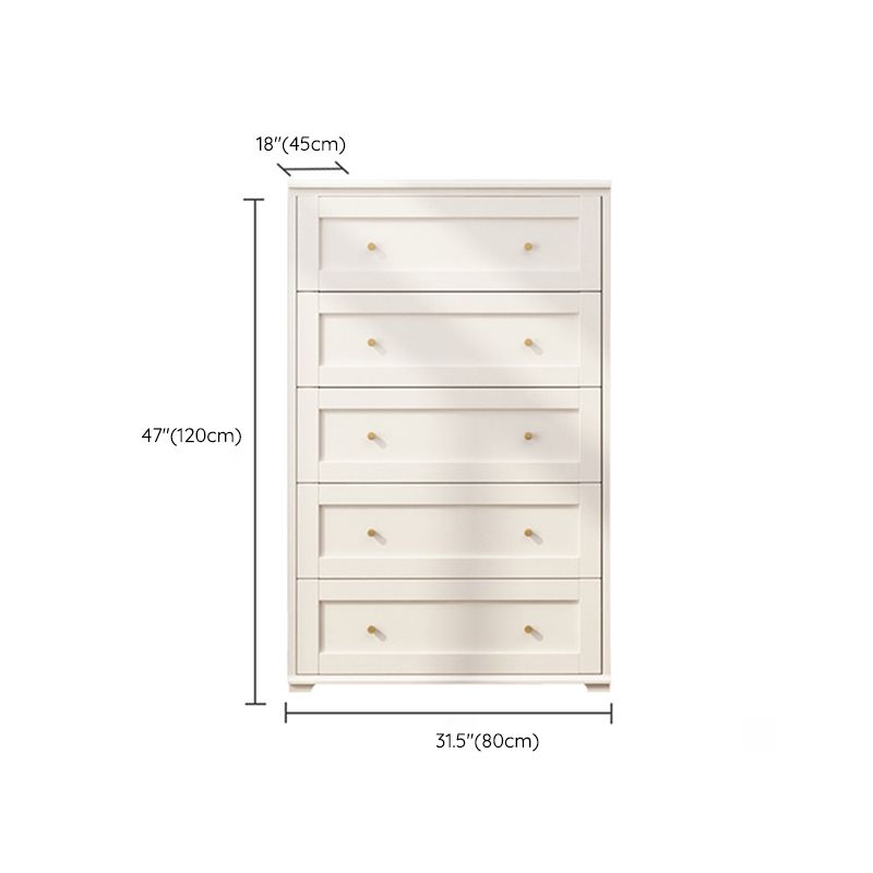 Glam Solid Wood Storage Chest Home Chest in White with Drawers