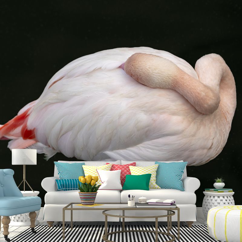 Flamingo Photo Moisture Resistant Mural Decal Modern Wall Decor for Bedroom