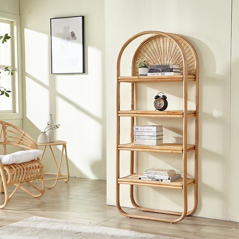 Contemporary Bamboo Bookcase Home Standard Bookshelf in Natural