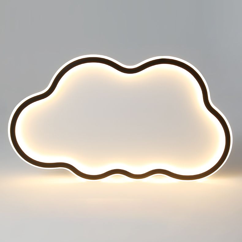 Accesorio de techo LED de nube acrílica en soporte empotrado de hierro forjado de estilo conciso moderno