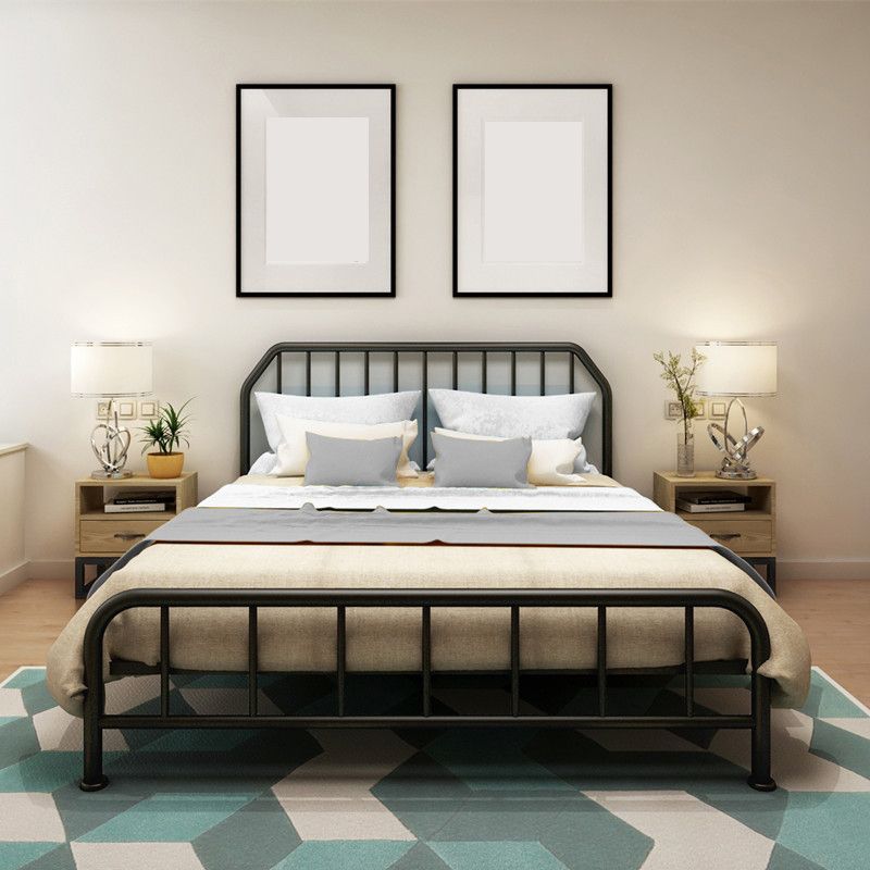 Iron Standard Bed Modern Wire-Grid Open-Frame Bed with Custom Gold Legs