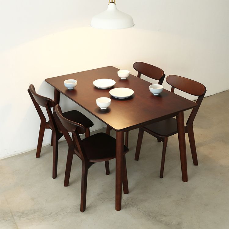 Simplicity Solid Wood Dining Table Rectangle Shape Dining Table with 4 Legs Base