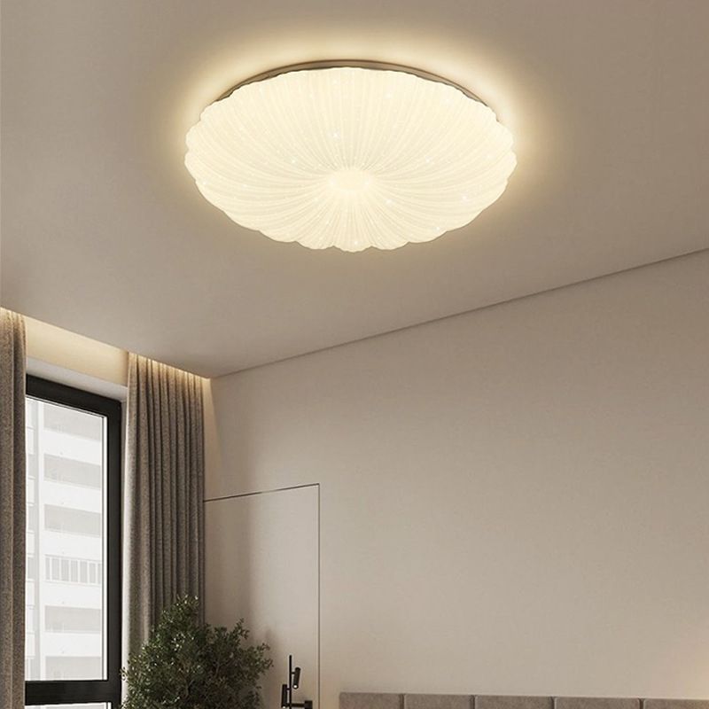 Metal Flush Mount Modern Circular Shape Ceiling Light with Acrylic Shade for Living Room