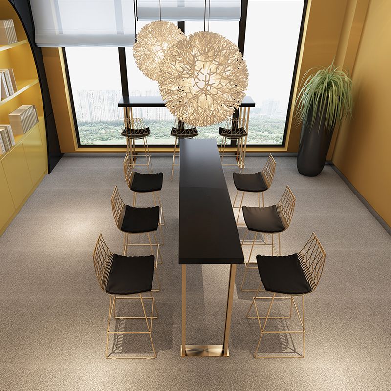 Glam Black Bar Table Set 1/2/7 Pieces Solid Wood Counter Table Set for Indoor