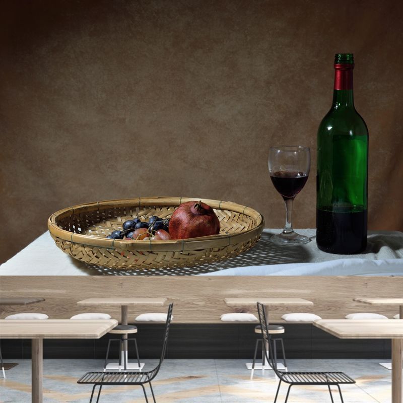Commercial Use Wine Mural Wallpaper Stain Resistant Wall Decor for Bar