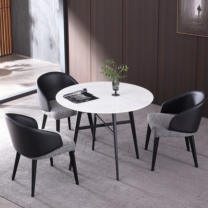Modern Round Stone Dining Set 1/2/3/4 Pieces Dining Table Set with Padded Chairs