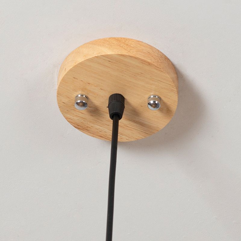 Bowl Shape Hanging Lighting Modern Style Bamboo 1 Light Pendant Lamp for Tea House