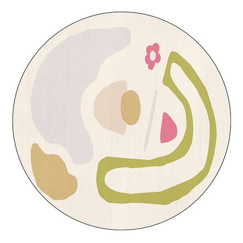 Green Nordic Rug Polyester Color Block Rug Stain Resistant Rug for Living Room