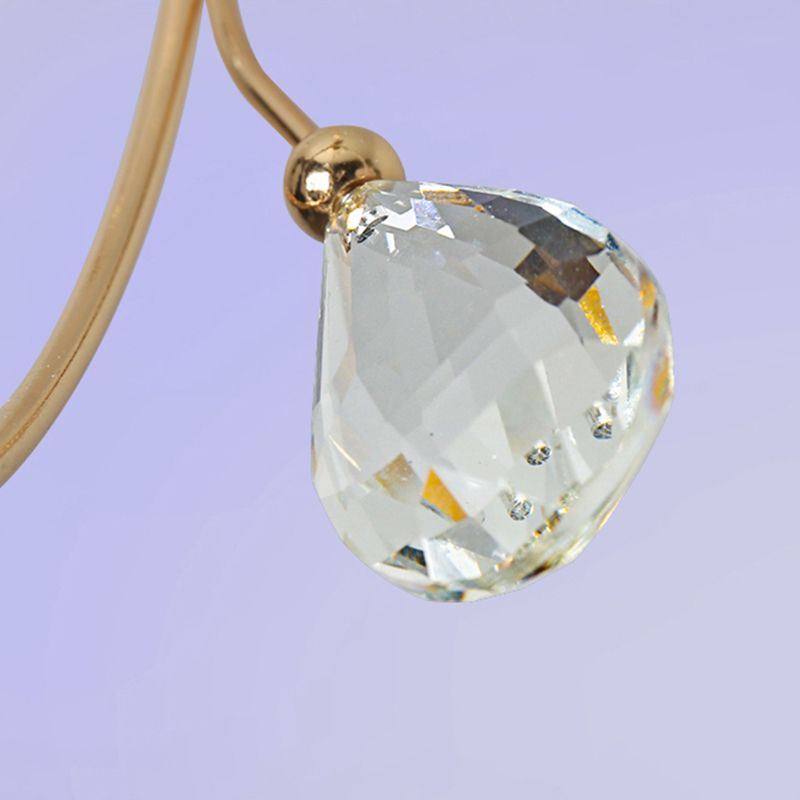 Lámpara colgante de metal círculo modernismo LED colgante de oro con acento de cristal K9