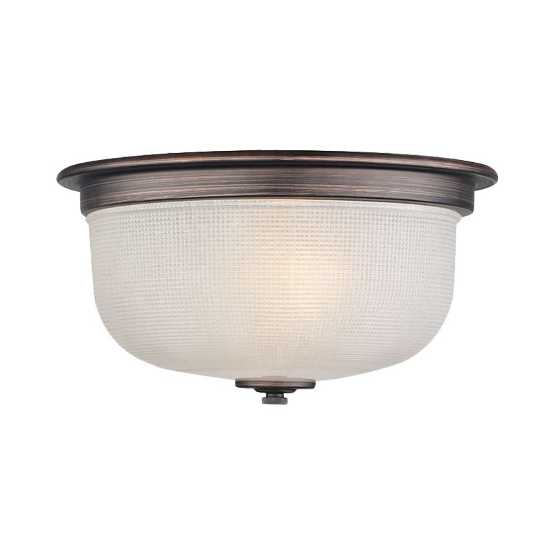 Dome White Glass Flush Mount Countryside 3 Heads Bedroom Flush Ceiling Light Fixture