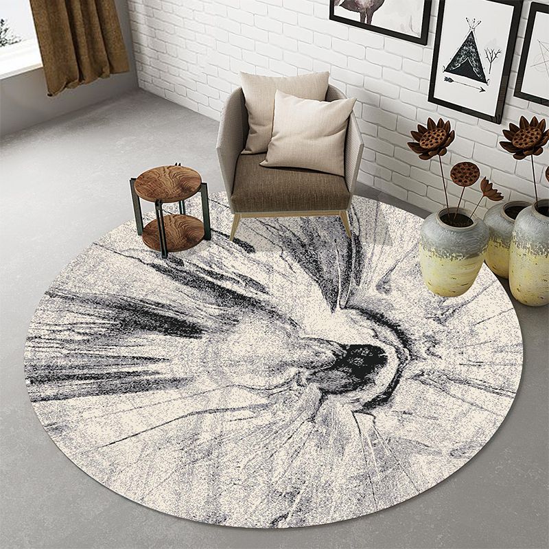 Natural Living Room Rug Multi-Colored Abstract Print Indoor Rug Cotton Blend Easy Care Washable Carpet