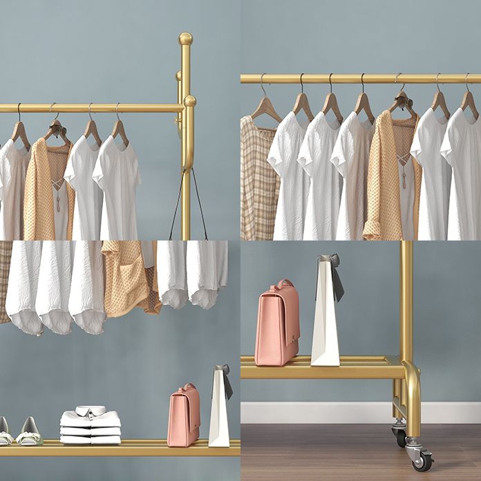 Metal Iron Open Armoire Contemporary Style Armoire with Clothing Rod