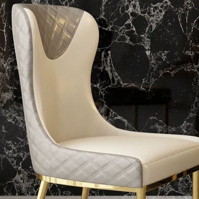 Nordic Style Wingback Armless Dining Chair Leather Dining Side Chair