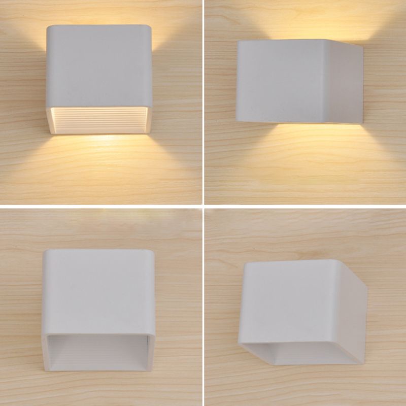 Luces de pared cuadradas de aluminio Moderno 1 cabezal de montaje en la pared para dormitorio