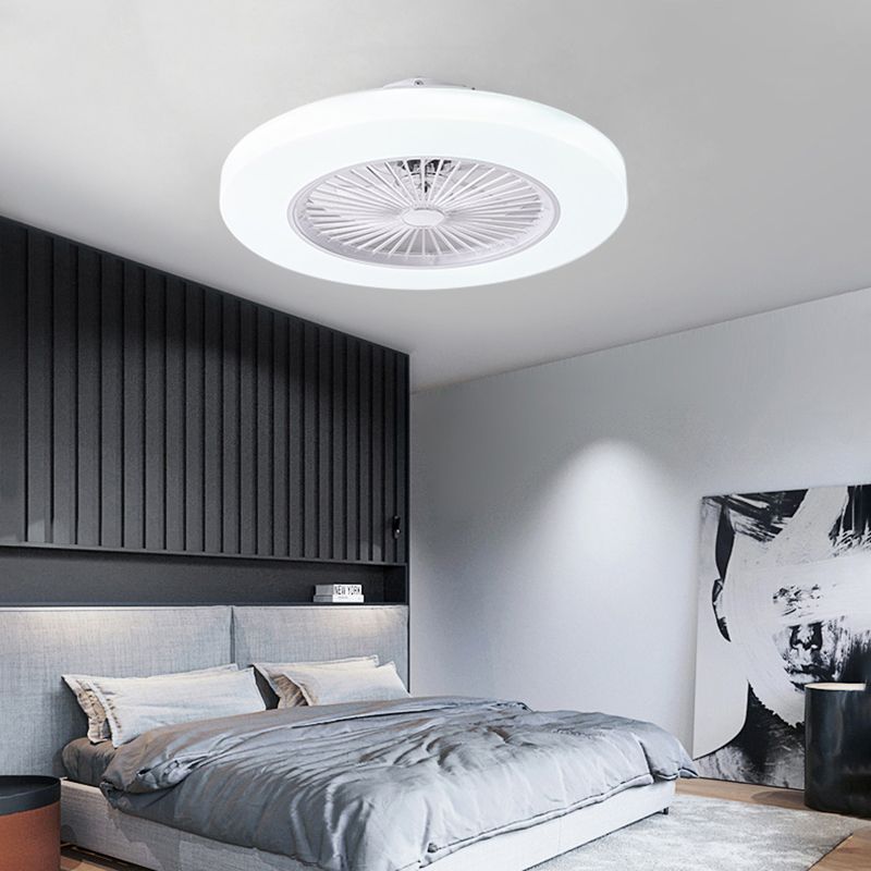 Gerade geschnittene runde Lüfterlampe Einfachheit Acryl-Esszimmer LED Semi Flush Light