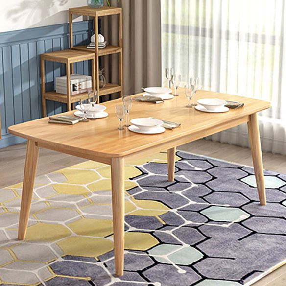 Modern Style Solid Wood Dining Room Set with Rectangle Shape Table and 4 Legs Base for Home Use