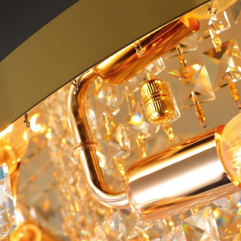 Geometric Flush Chandelier Lighting Contemporary Crystal Flush Mount Fixture