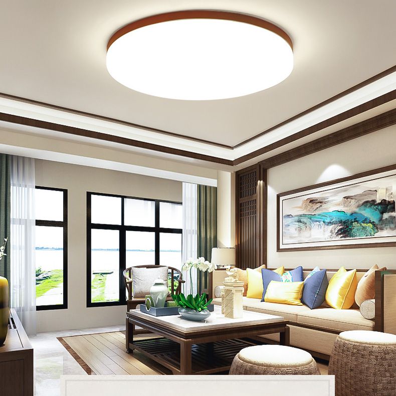 Simple Square Legno Flush Montaggio Soffitto Luce Fissaggio per Bedroom Living Room
