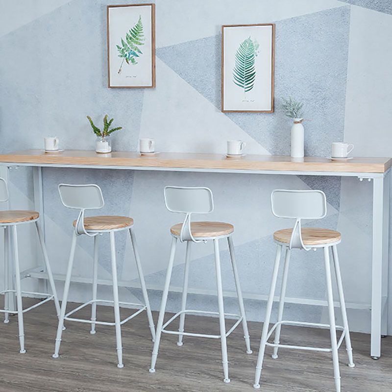 Industrial Bar Table 42-inch Height Original Wood Top Metal Base Bistro Table, Only Table