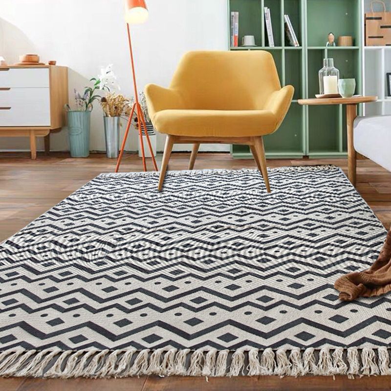 Multi-Color Bedroom Rug Western Geometric Printed Area Carpet Cotton Easy Care Pet Friendly Indoor Rug