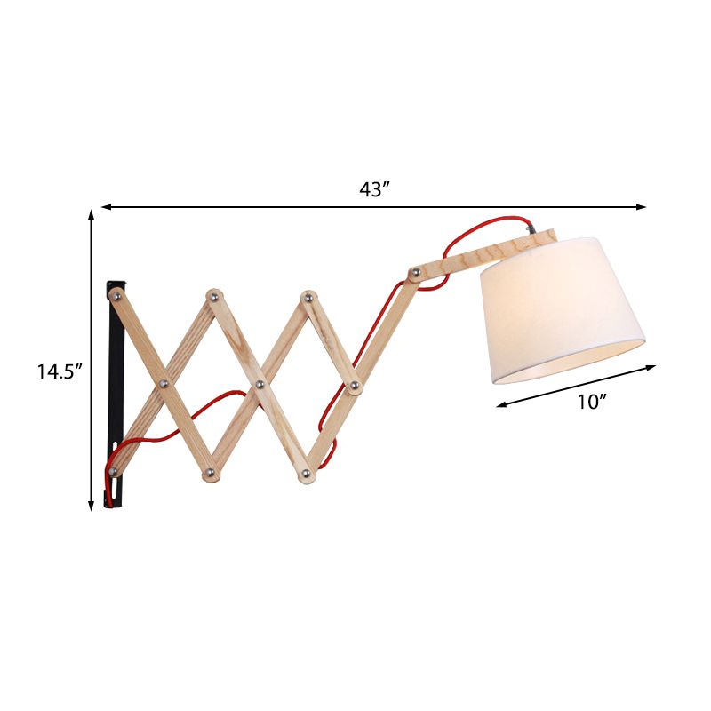 1 tissu de cylindre léger lampe murale ombragée Blanc de salon de salon