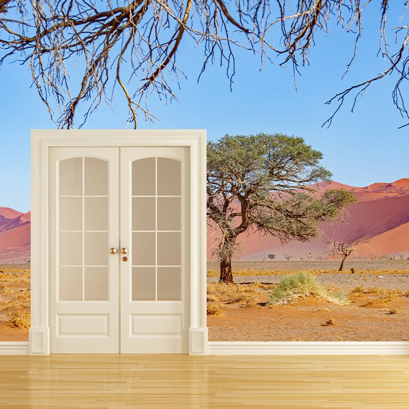 Dry Desert Scenery Mural Stain Resistant Modernist Coffee Shop Wall Decor