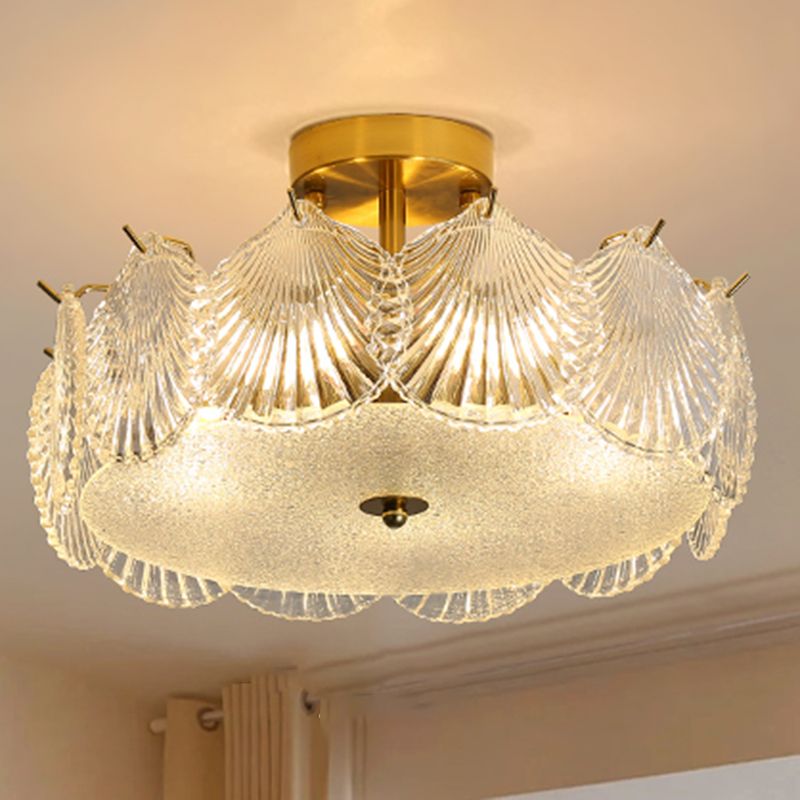Contemporary Simplicity Ceiling Lamp Glass Flush Mount Light Fixture for Bedroom