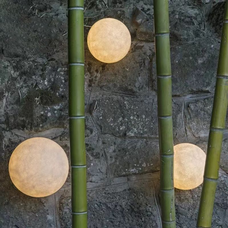 Modernist Wall Sconce Circle Wall Light Fixture with Stone for Bedroom