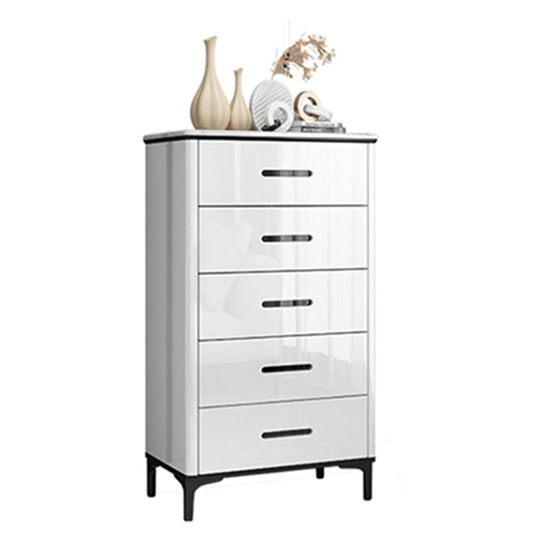 Glam Stone Storage Chest Bedroom White 16" Wide Chest with Drawers
