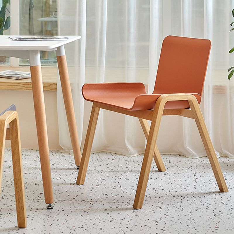 Silla de comedor de estilo moderno Silla auxiliar de cocina sin brazos con patas de madera