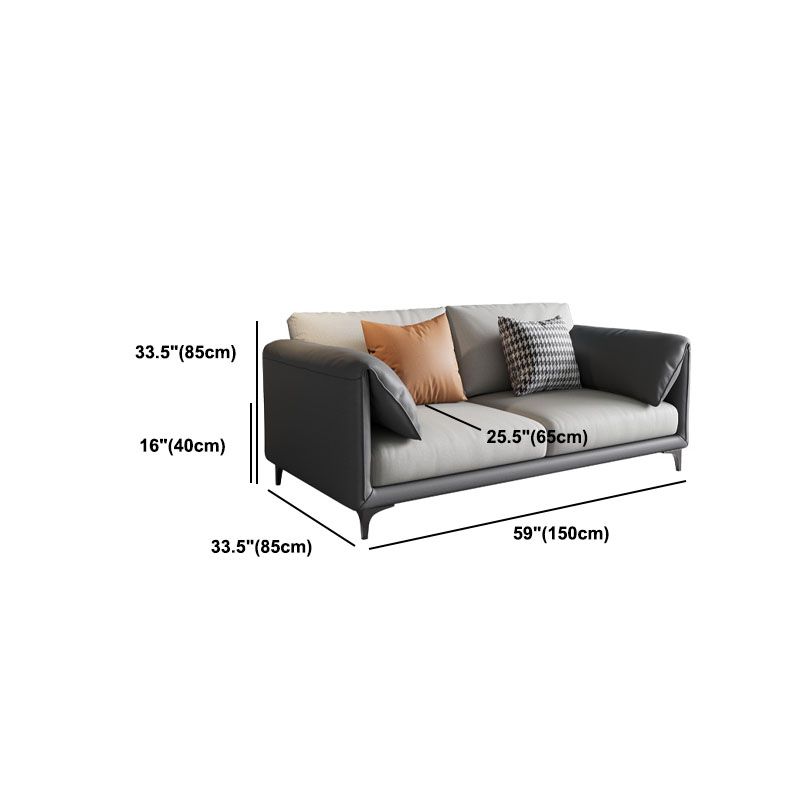 Stain Resistant Stationary Faux Leather Pillow Top Arm Standard Sofa