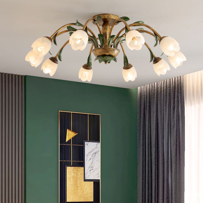 Simple Style Flush Mount Ceiling Light Fixtures Modern Ceiling Lamp with Glass Shade