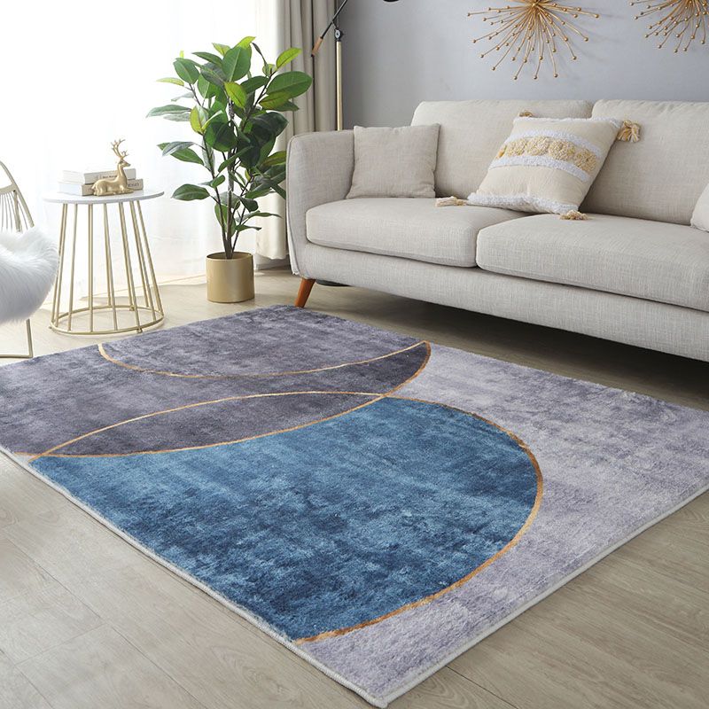 Purple Modern Carpet Blending Abstract Graphic Carpet Stain Resistant Carpet for Living Room