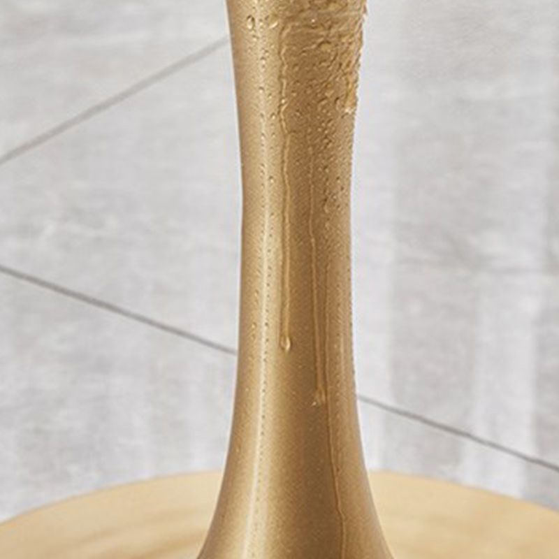 Round Golden Base Dining Table Glam Stone Tulip Dining Table