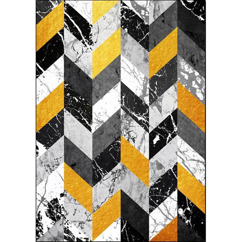 Multicolor Parlor Rug Modernism Geometry Marble Pattern Rug Polyester Machine Washable Non-Slip Backing Carpet