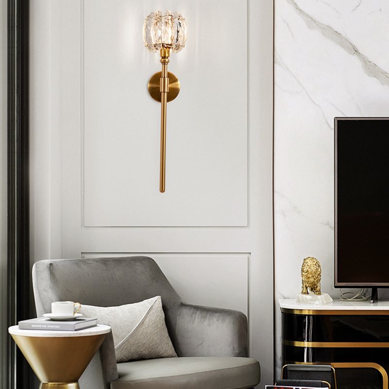 Nordic Style Metal Wall Light Globe Shape Wall Sconce with Crystal for Living Room