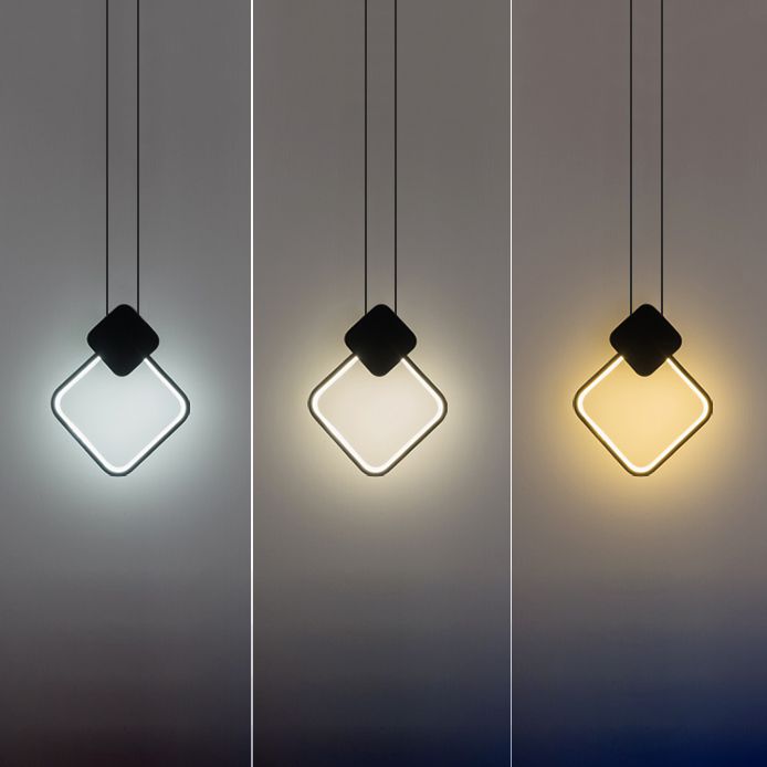 Geometrieform Pendelleuchte zeitgenössische Metall 1 Licht Anhänger Beleuchtung in Schwarz