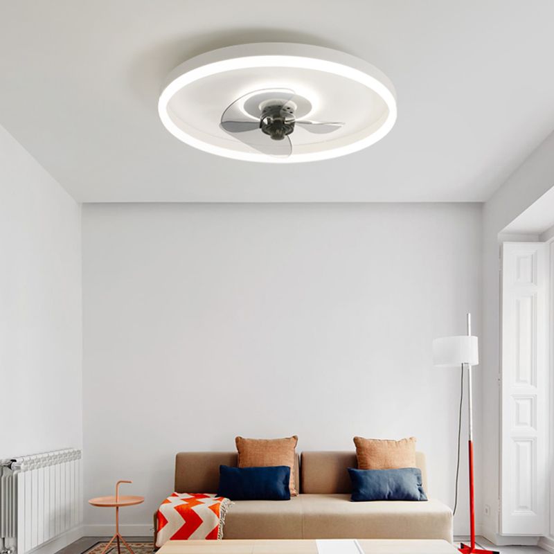 2 Light Ceiling Fan Light Modern Style Metal Ceiling Fan Light for Dining Room