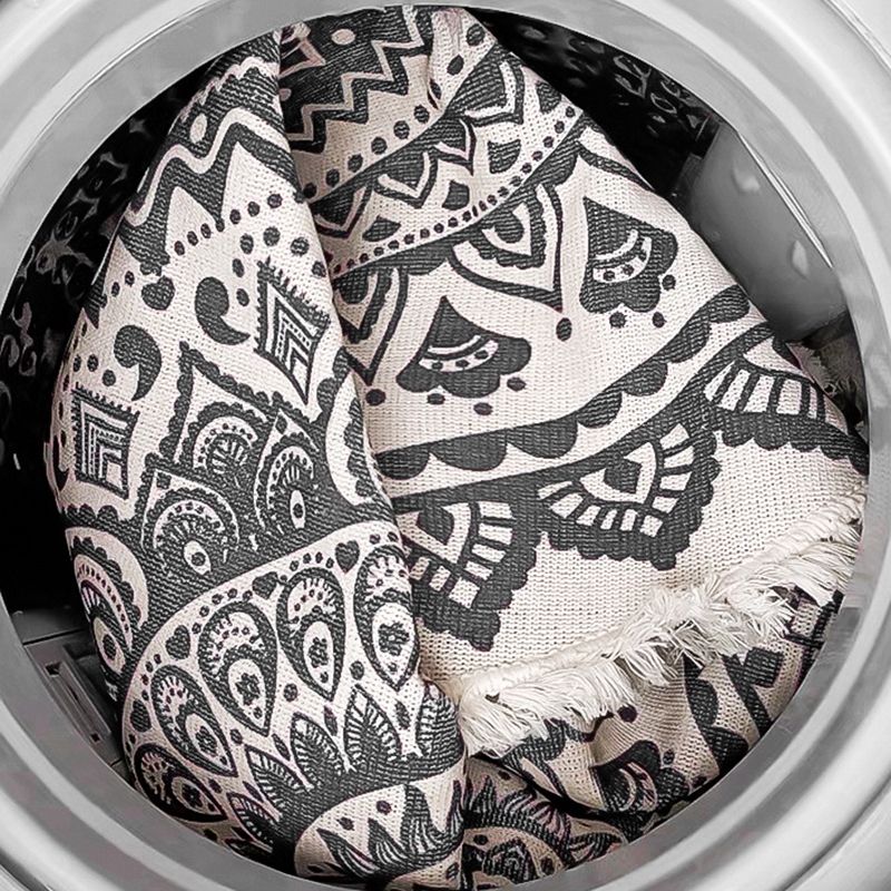 Rund traditioneller Teppich mehrfarbiger Teppichpolyester Nicht-Rutsch-Rückschlagteppich für Wohnzimmer