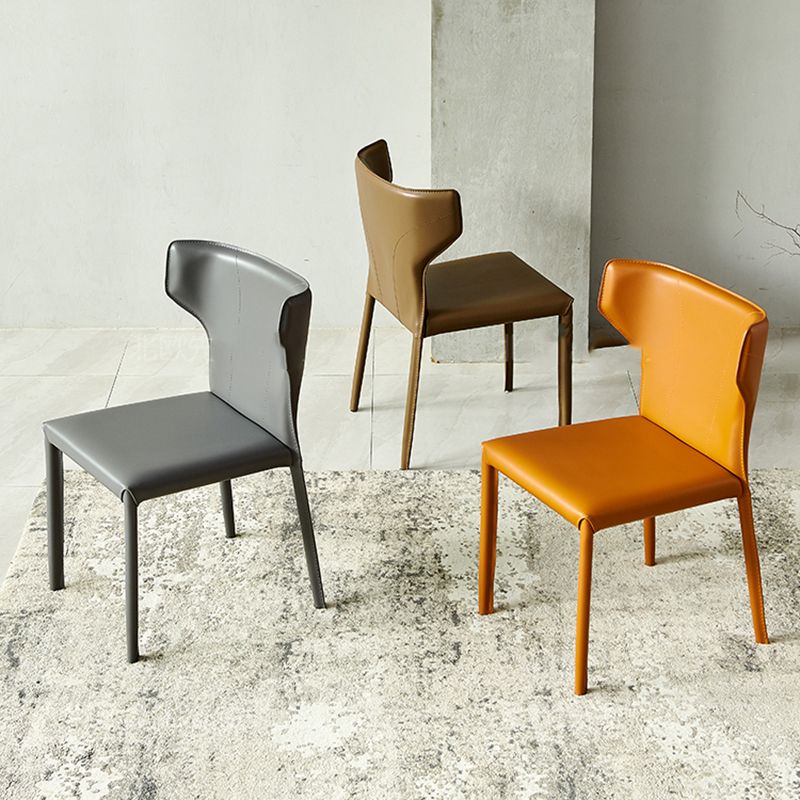 Metal Contemporary Indoor Chair Matte Finish Wingback Side Chair