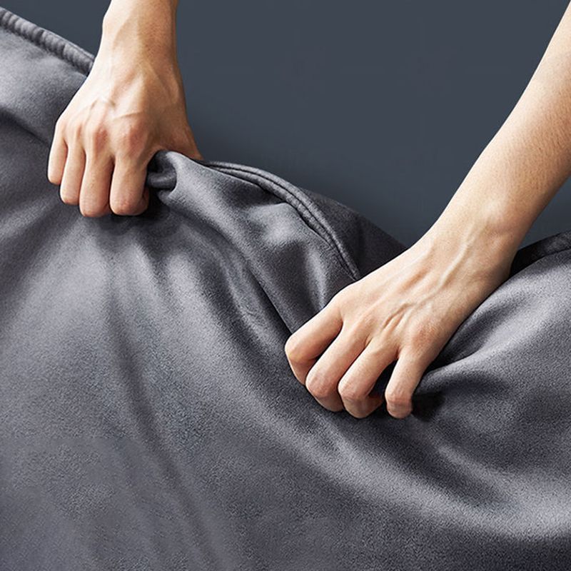 Square Arm Dark Gray Cushion Back Storage Stain-Resistant Sofa