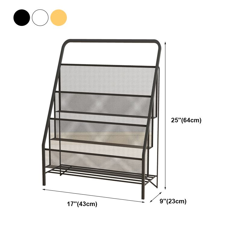 Metal Iron Contemporary Ladder Bookshelf Closed Back Vertical Bookshelf