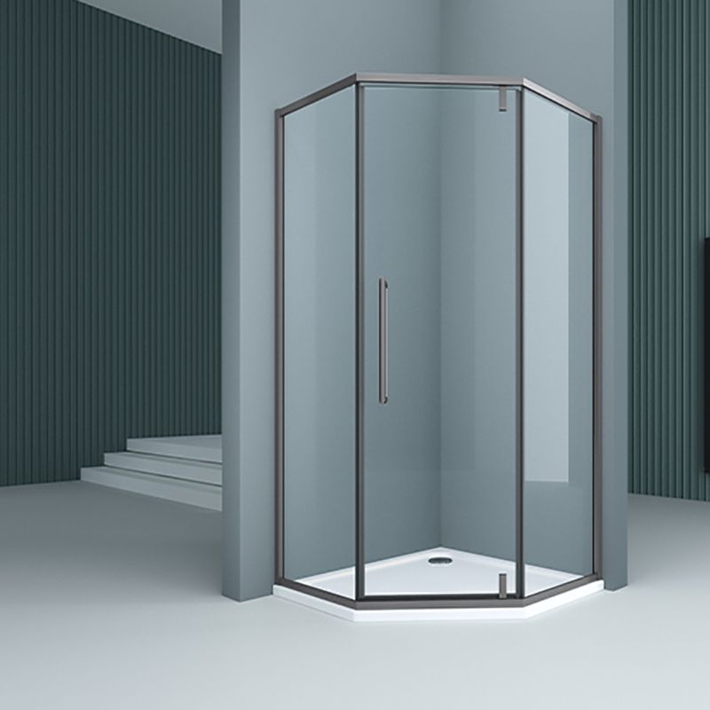 304 Stainless Steel Frame Shower Enclosure Neo-Angle Tempered Glass Shower Stall
