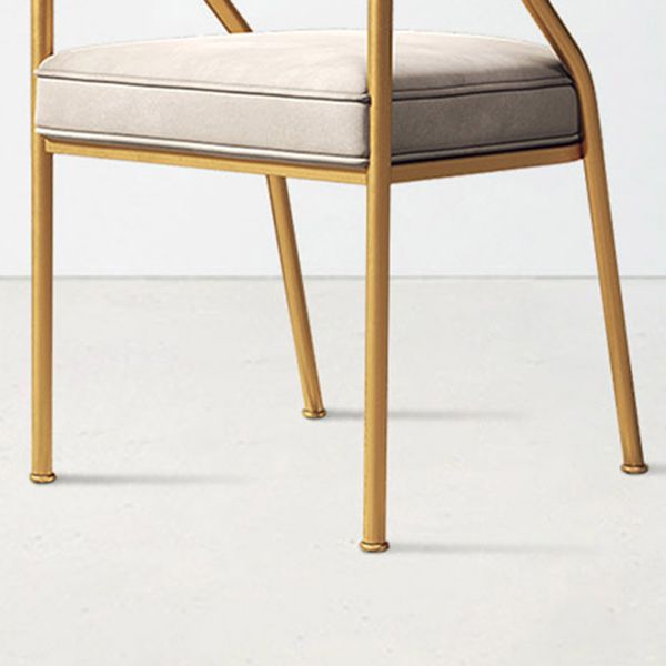 Glam Style Dining Chair Metal Open Back Dining Armchair for Indoor