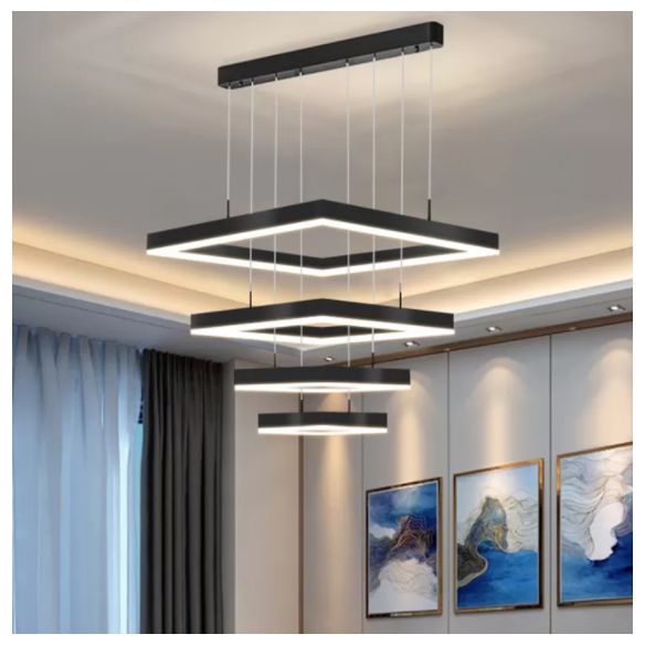 Moderno Minimalista Estilo múltiples cuadrados Costros de iluminación colgante Kit de luz de colgante de metal